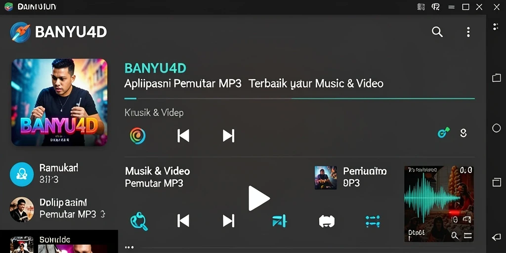 Tampilan antarmuka BANYU4D saat memutar lagu MP3.