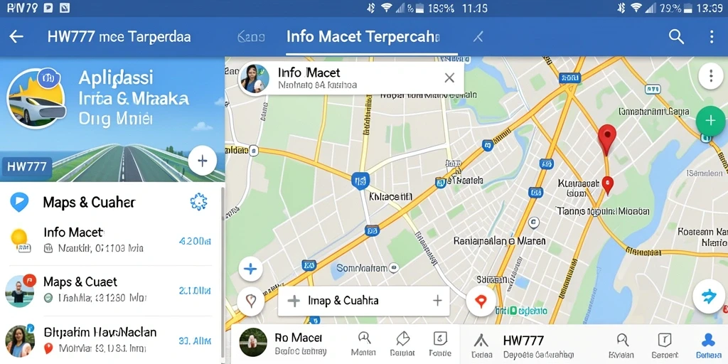 Tampilan antarmuka HW777 yang menunjukkan informasi lalu lintas secara jelas.