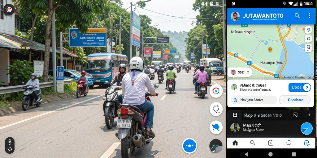 Antarmuka user-friendly dari aplikasi JUTAWANTOTO saat navigasi motor.