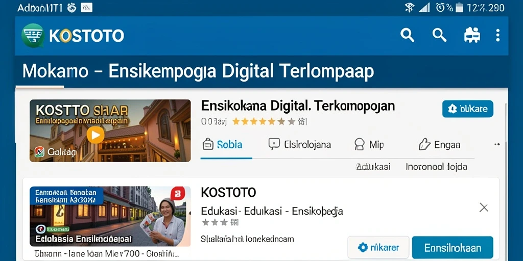 Tampilan antarmuka aplikasi KOSTOTO dengan navigasi yang mudah.