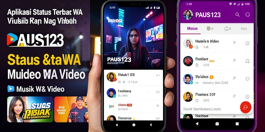 Antarmuka PAUS123 menampilkan berbagai pilihan status video menarik.
