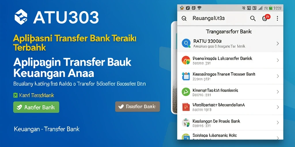 Tampilan antarmuka aplikasi Transfer Bank RATU303 yang intuitif.