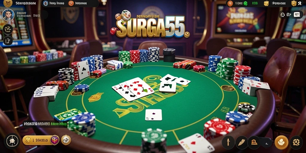 Screenshot antarmuka menarik dari game Poker SURGA55 yang mengajak pemain untuk berpartisipasi.